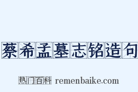 蔡希孟墓志铭造句是什么意思的图片